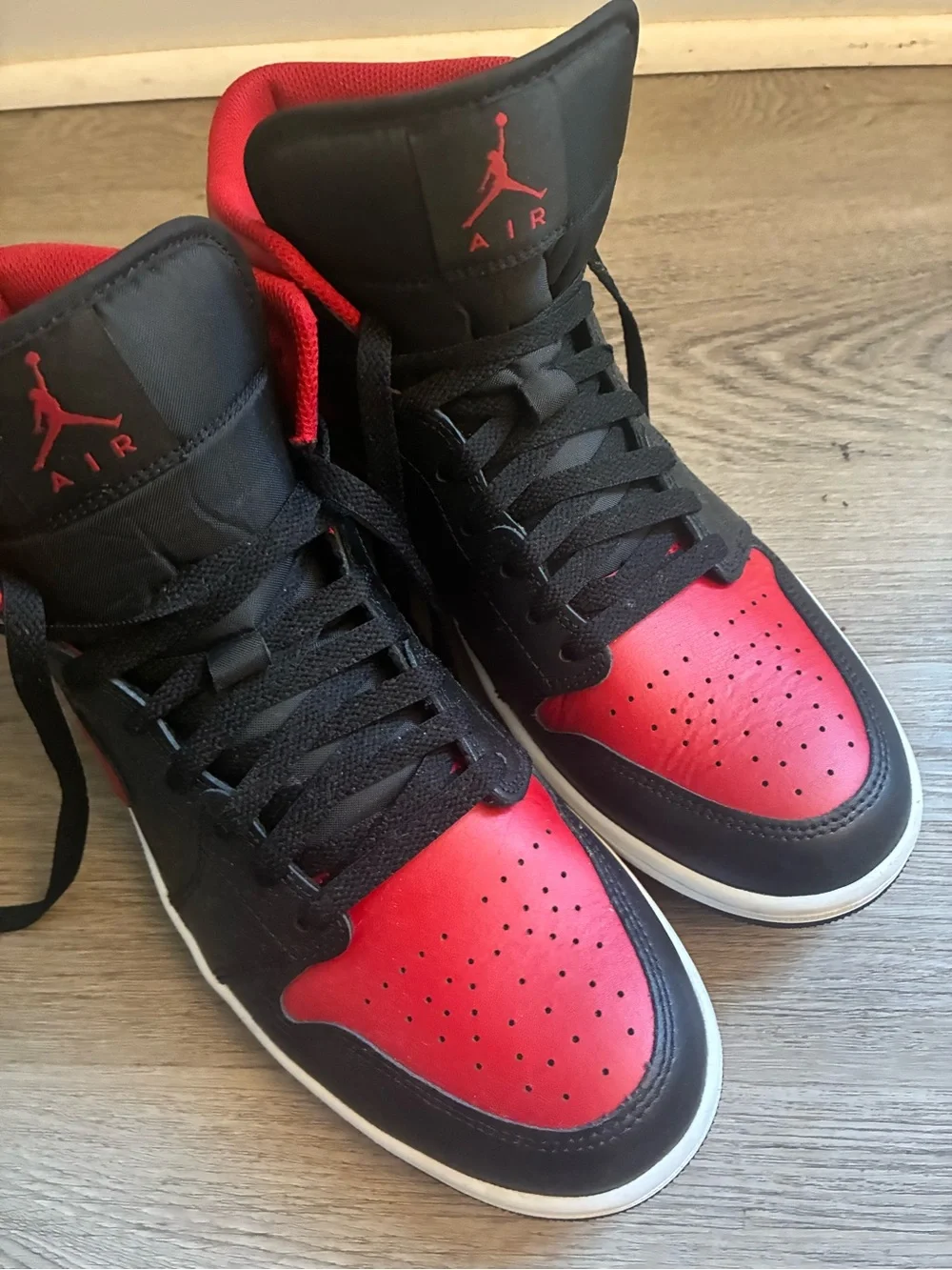 Jordan Black and Red High-Top Sneakers